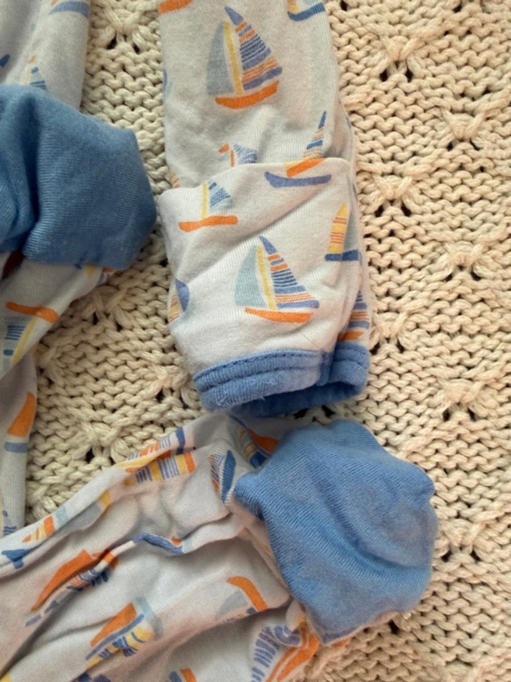 Magnetic Me Baby Sailboat Footed Pajamas - Blue & Orange - Picture 4 of 4